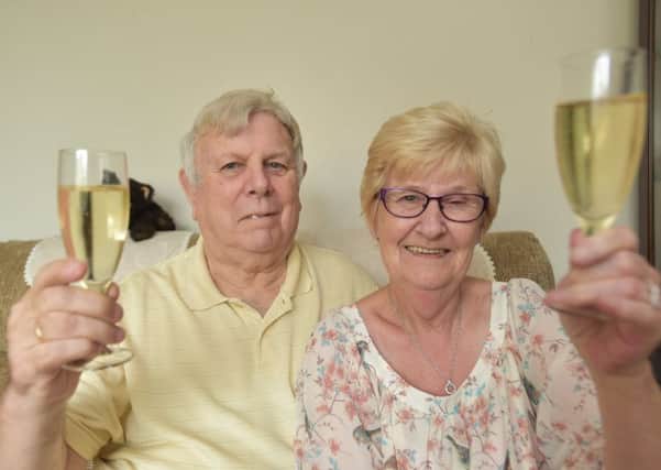 Geoff Manning pictured with his Lorna celebrating their diamond wedding anniversary last July.