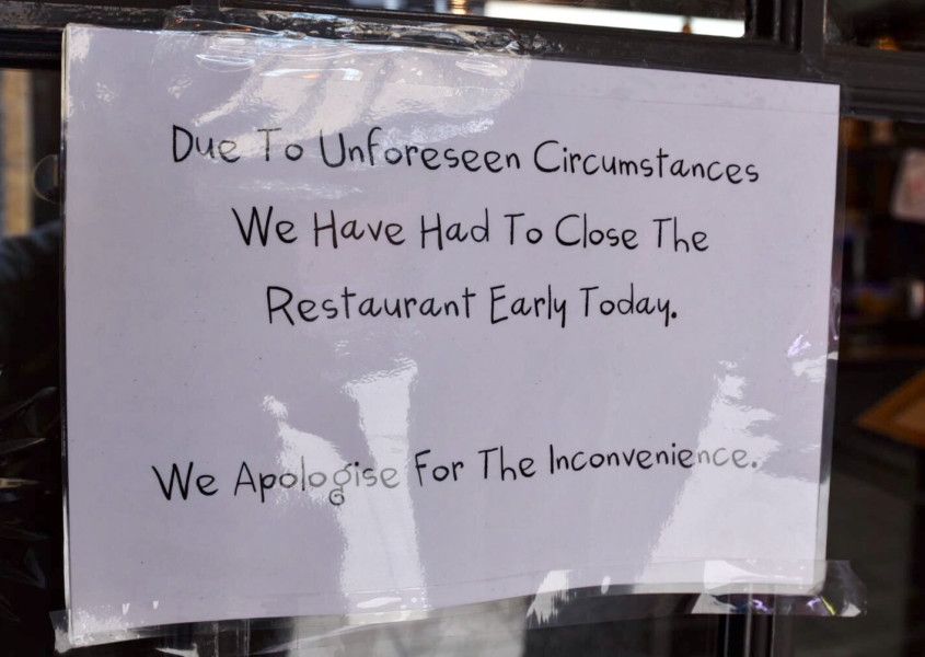 Troubled Peterborough restaurant closes due to unforeseen